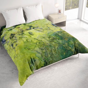 All Seasons Lightweight Comforter with Abstract Art, Contemporary Quilt Bedding, Twin, Queen or King Size Bedspread, Lithe