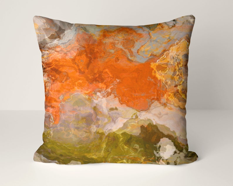 Decorative Pillow Cover With Abstract Art 16x16 and 18x18 Etsy