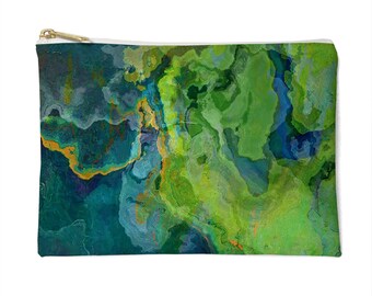 Abstract Art Makeup Bag, Cosmetic Bag or Pencil Case, Stocking Stuffer Gift, Zipper Pouch Purse Organizer, Bridesmaid Gift, Contemplation