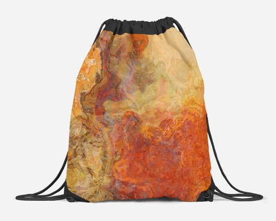 Drawstring Gym Bag With Abstract Art Modern Lined Cinch Sack | Etsy
