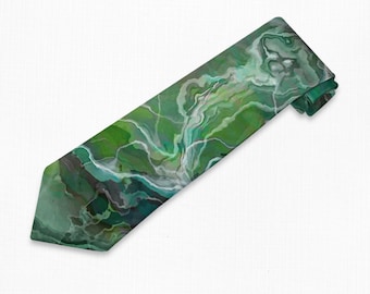 Abstract Art Men's Tie: Satin Polyester Necktie, Contemporary Design - Speculation