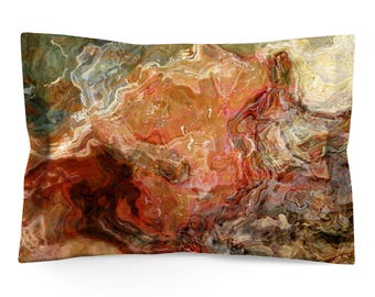 Abstract Art Pillow Sham: Cotton or Microfiber Bedding, Standard or King- Firestarter