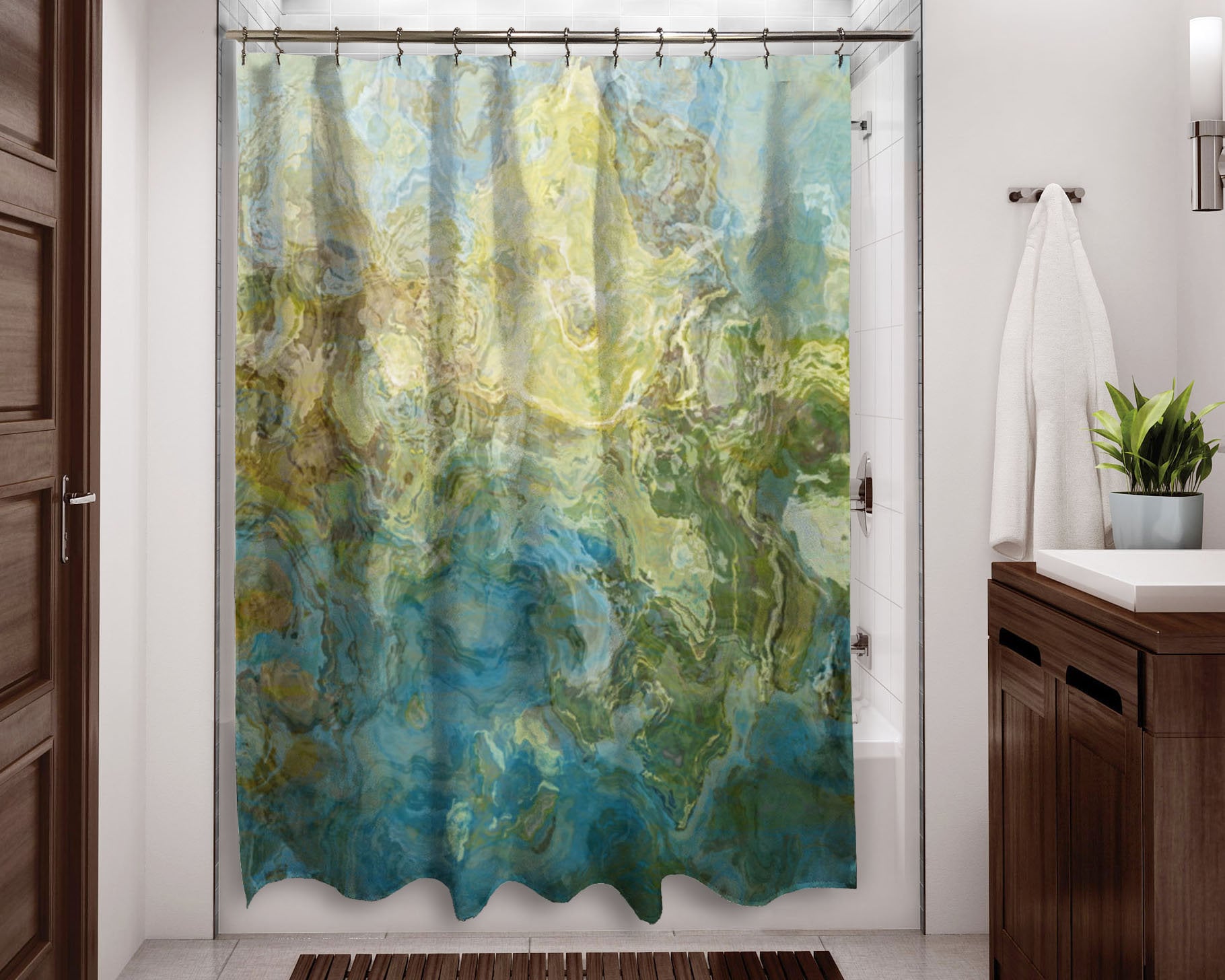 Abstract Art Shower Curtain Waterproof Fabric Shower Curtain Etsy