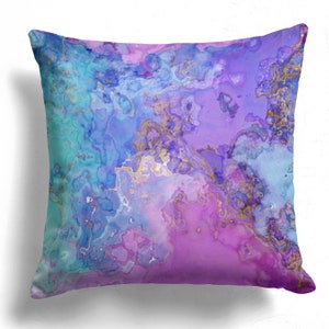 Decorative Pillow Cover with Abstract Art, Throw Cushion Cover, 16x16 inch or 18x18 inch, Square Accent Pillow Cover, Becoming