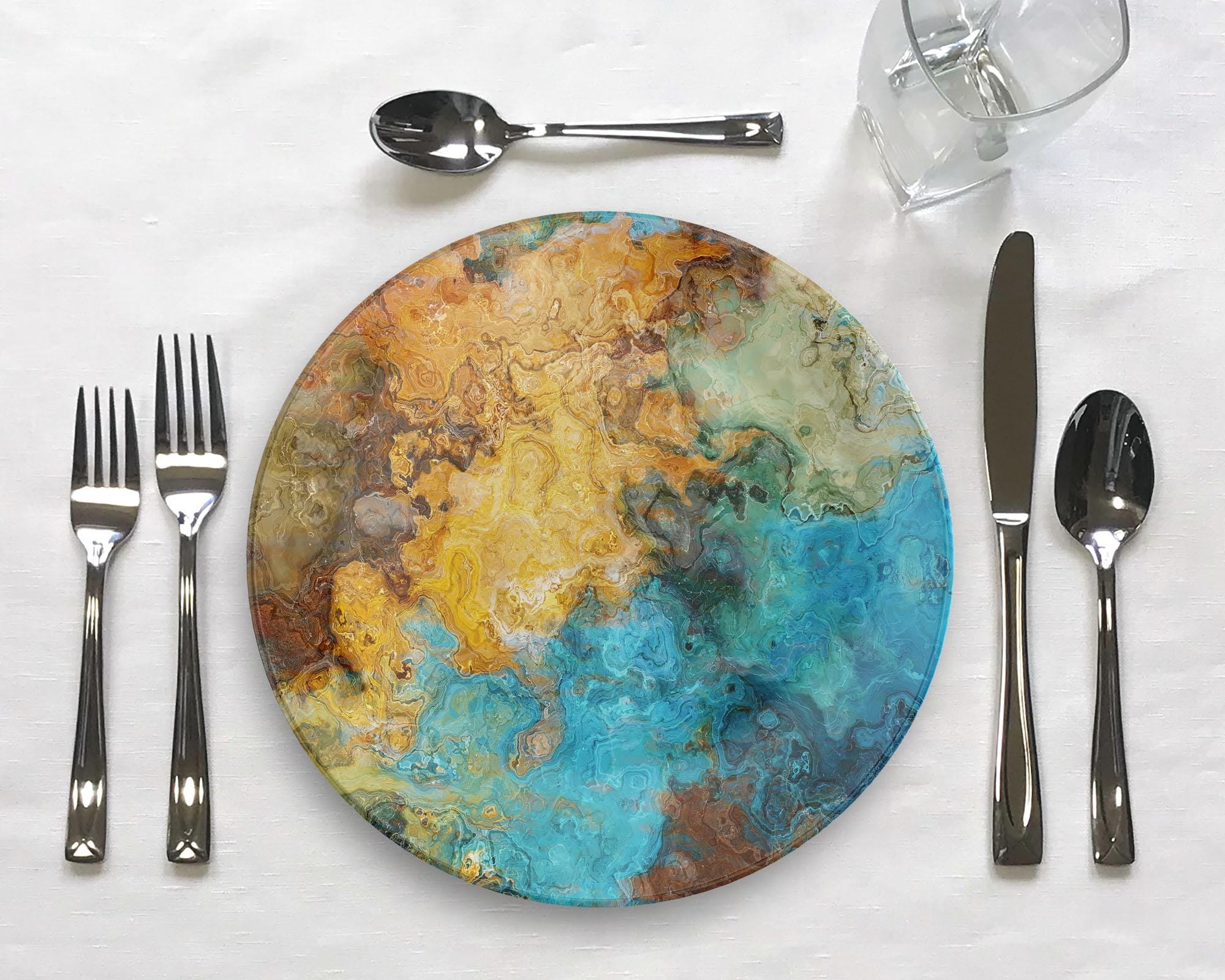 Abstract Art Plate: Unbreakable Indoor/outdoor Dinnerware - Xanadu - Etsy