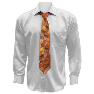 Mens Tie with Abstract Art, Modern Mens Necktie, Print Neck Tie for Him, Gift for Dad, Contemporary Art Tie, Wedding Tie, Lava Flow image 2