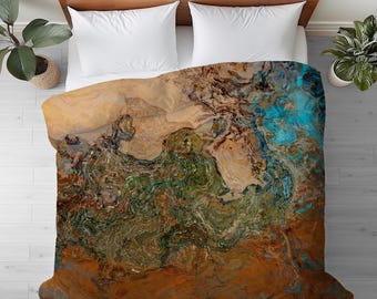 Duvet Cover with Abstract Art in King, Queen or Twin, Silky Smooth Microfiber, Contemporary Bedroom Decor, Modern Bedding, Canyon Sunset