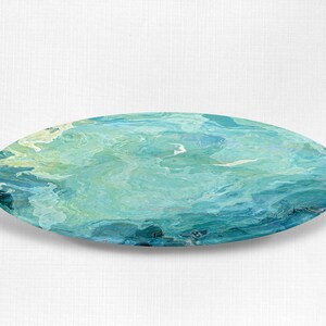 Abstract Art Plate: Unbreakable Indoor/Outdoor Dinnerware - Cool Cucumber afbeelding 5