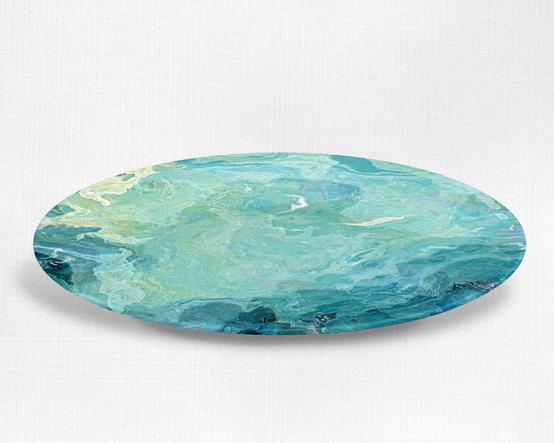 Abstract Art Plate: Unbreakable Indoor/Outdoor Dinnerware - Cool Cucumber afbeelding 5