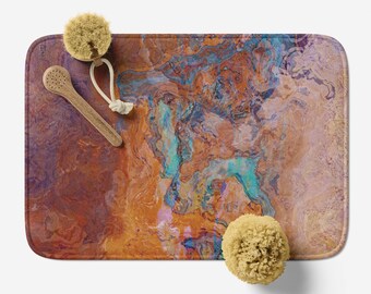 Abstract Art Bath Mat: Microfiber Memory Foam Rug, Anti-Slip - Southwest Archetype