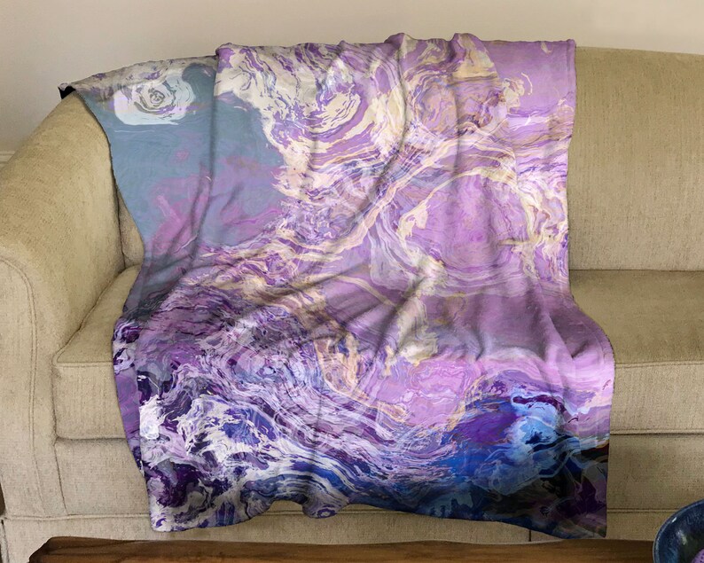 50x60 or 60x80 Fleece Blanket Throw in turquoise and copper Canyon Sunset