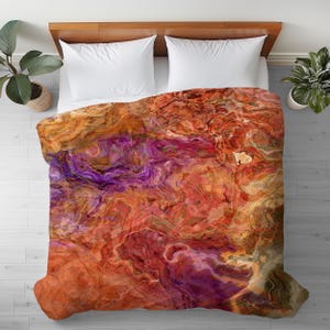 Abstract Art Duvet Cover: Silky Microfiber Bedding - Mediterranean