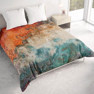 All Seasons Lightweight Comforter with Abstract Art, Contemporary Quilt Bedding, Twin, Queen or King Size Bedspread, Changes