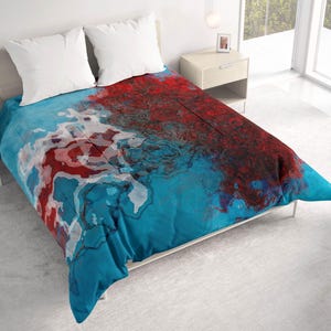 All Seasons Lightweight Comforter with Abstract Art, Contemporary Quilt Bedding, Twin, Queen or King Size Bedspread, Passion