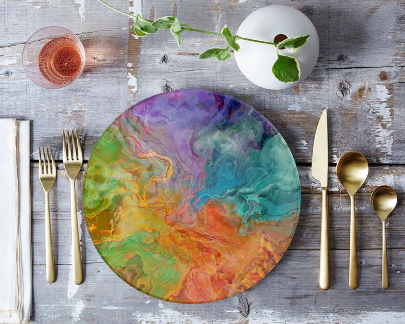 Abstract Art Plate: Unbreakable Indoor/outdoor Dinnerware - Carnival - Etsy