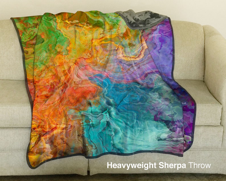 Abstract Art Blanket Throw Plush Fleece or Sherpa Fleece Etsy