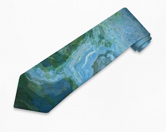 Men’s Tie with Abstract Art, Modern Men’s Necktie, Print Neck Tie for Him, Gift for Dad, Contemporary Art Tie, Wedding Tie, Rising