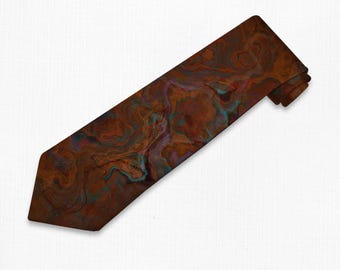 Abstract Art Men's Tie: Satin Polyester Necktie, Contemporary Design - Unanswered