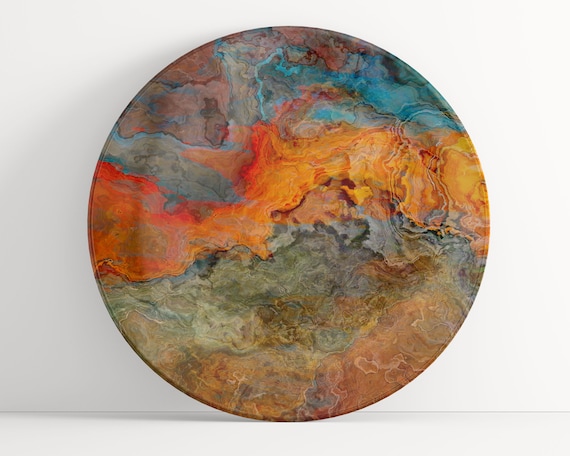 Abstract Art Plate: Unbreakable Indoor/Outdoor Dinnerware - Copper River