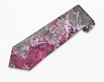 Men’s Tie with Abstract Art, Modern Men’s Necktie, Print Neck Tie for Him, Gift for Dad, Contemporary Art Tie, Wedding Tie, Dichotomy