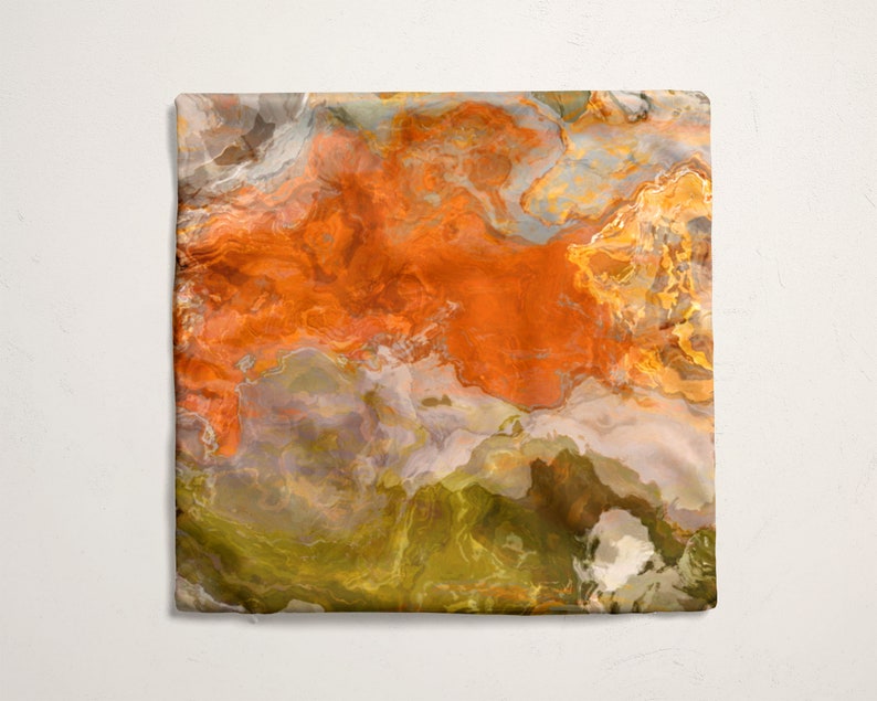 Decorative Pillow Cover With Abstract Art 16x16 and 18x18 Etsy