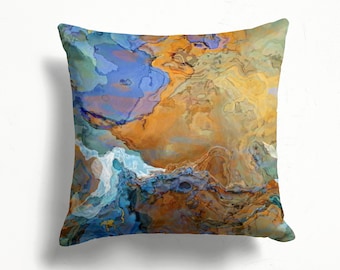 Decorative Pillow Cover with Abstract Art, Throw Cushion Cover, 16x16 inch or 18x18 inch, Square Accent Pillow Cover, Crossing