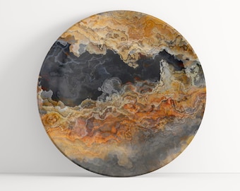 Abstract Art Plate: Unbreakable Indoor/Outdoor Dinnerware - Black Canyon