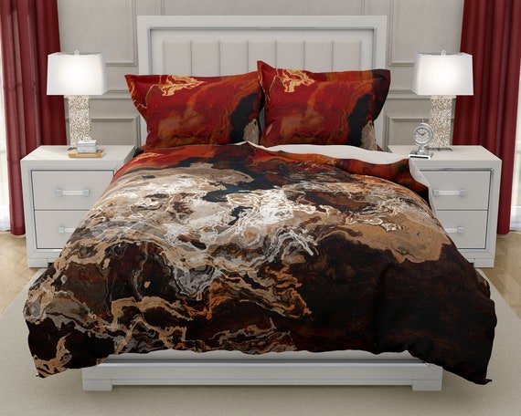 Duvet Cover With Abstract Art King Duvet Cover Or Queen Duvet Etsy