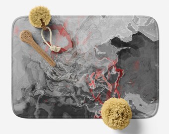 Abstract Art Bath Mat: Microfiber Memory Foam Rug, Anti-Slip - Shadow Land