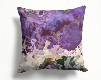 Decorative Pillow Cover with Abstract Art, Throw Cushion Cover, 16x16 inch or 18x18 inch, Square Accent Pillow Cover, Plum Creek