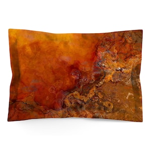 Abstract Art Pillow Sham: Cotton or Microfiber Bedding, Standard or King- Gold Rush