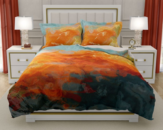 Duvet Cover With Abstract Art King Duvet Cover Or Queen Duvet Etsy