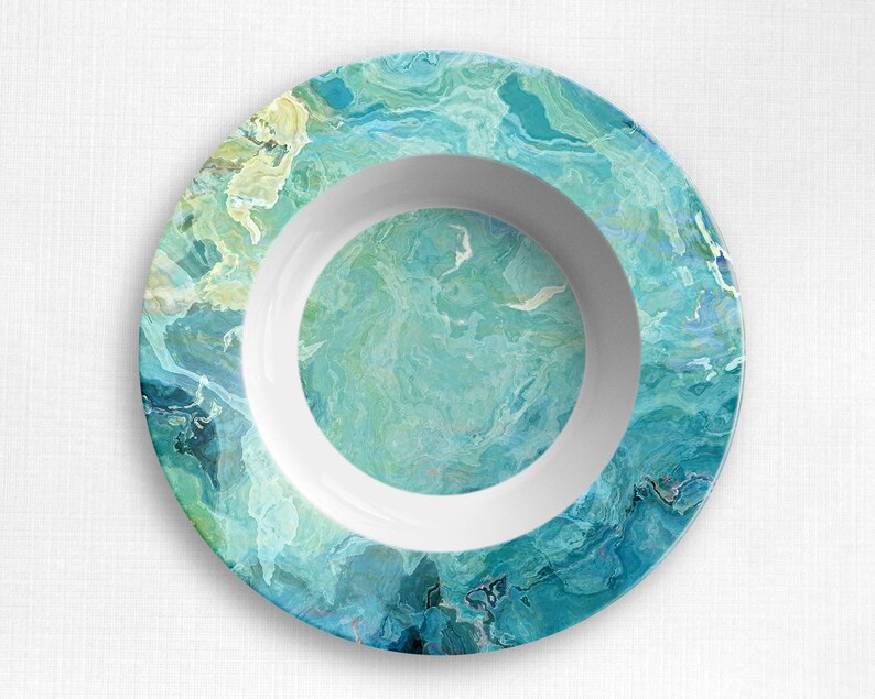 Abstract Art Plate or Bowl Unbreakable Outdoor Dinnerware Etsy