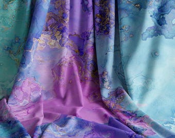 Abstract Art Fabric Printed by the Yard: Polyester Poplin or Pima Combed Cotton - Becoming