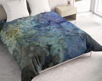 Abstract Art Comforter: Cotton or Polyester Lightweight All Seasons Bedding - Dulcet