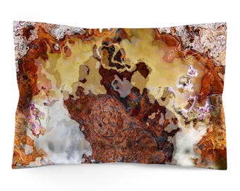 Abstract Art Pillow Sham: Cotton or Microfiber Bedding, Standard or King- Woodwork
