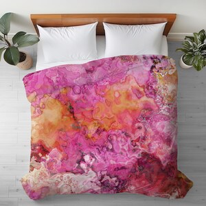 Abstract Art Duvet Cover: Silky Microfiber Bedding - Topical