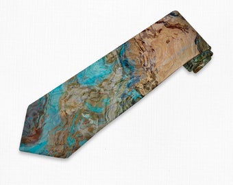 Men’s Tie with Abstract Art, Modern Men’s Necktie, Print Neck Tie for Him, Gift for Dad, Contemporary Art Tie, Wedding Tie, Canyon Sunset