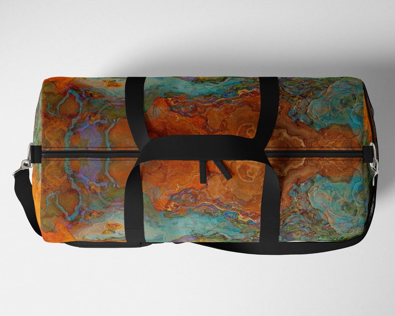 Travel Bag With Abstract Art Lined Fabric Duffel Bag With - Etsy