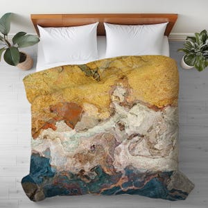 Abstract Art Duvet Cover: Silky Microfiber Bedding - Rock Solid