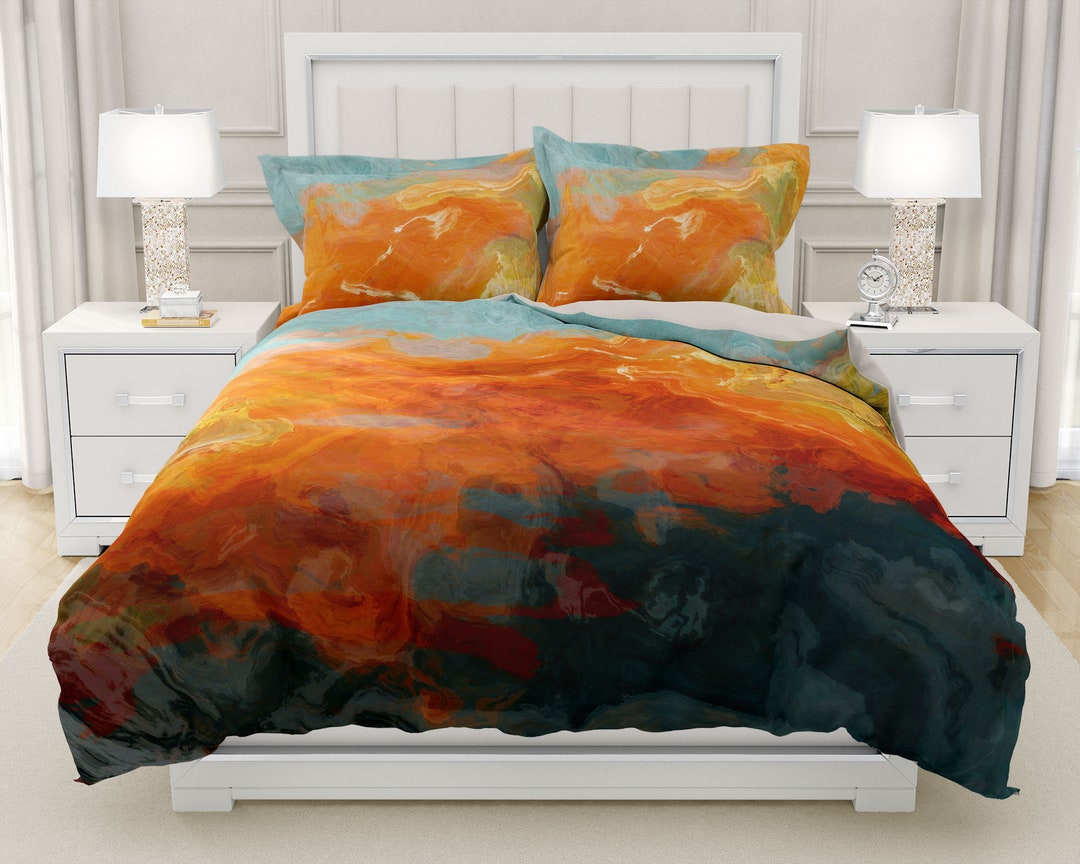 Duvet Cover With Abstract Art in King, Queen or Twin, Silky Smooth ...