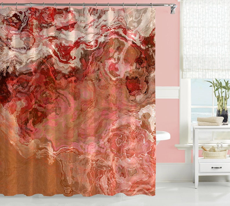 Abstract Art Shower Curtain Contemporary Bathroom Decor | Etsy