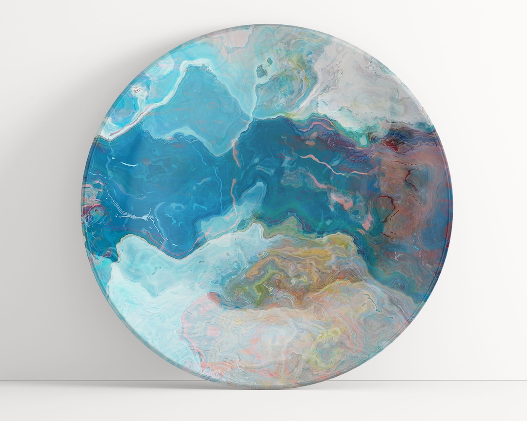 Plate With Abstract Art, Unbreakable Indoor/outdoor Contemporary ...