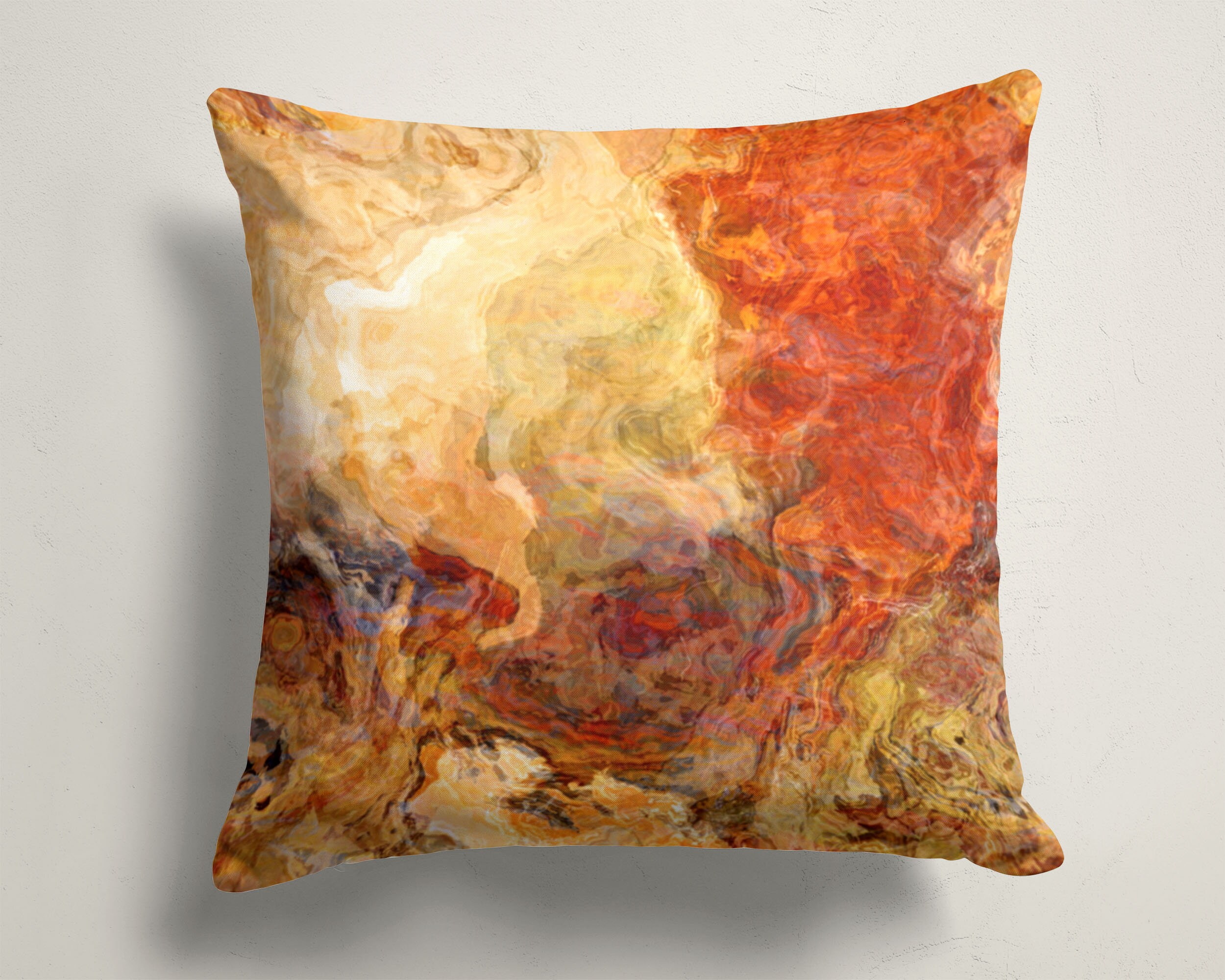 Toss Pillow Cover With Abstract Art 16x16 and 18x18 in Etsy