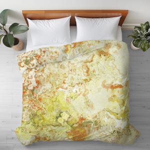 Abstract Art Duvet Cover: Silky Microfiber Bedding - Happy Talk