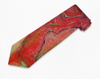 Men’s Tie with Abstract Art, Modern Men’s Necktie, Print Neck Tie for Him, Gift for Dad, Contemporary Art Tie, Wedding Tie, Unexpected