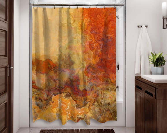 Abstract Shower Curtain Contemporary Bathroom Decor Etsy