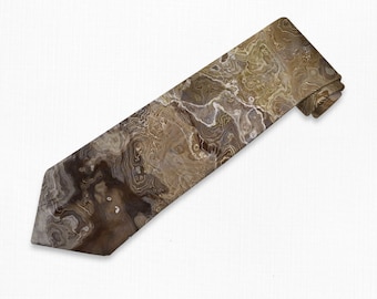 Abstract Art Men's Tie: Satin Polyester Necktie, Contemporary Design - Essential