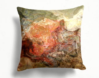 Decorative Pillow Cover with Abstract Art, Throw Cushion Cover, 16x16 inch or 18x18 inch, Square Accent Pillow Cover, Firestarter
