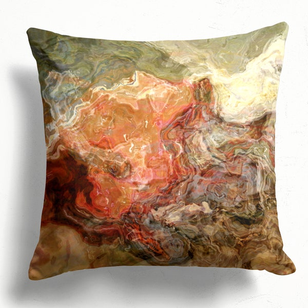 Decorative Pillow Cover with Abstract Art, Throw Cushion Cover, 16x16 inch or 18x18 inch, Square Accent Pillow Cover, Firestarter